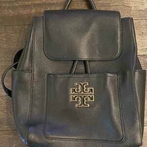 Tory Burch Britten Black Leather Backpack- new without tags!